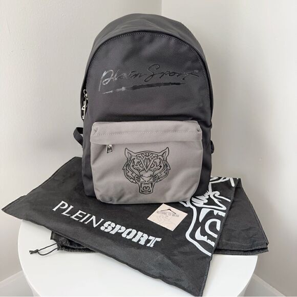 PHILIPP PLEIN SPORT Backpack Grey Black Designer - Picture 9 of 11